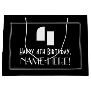 4e födelsedagen ~ Art Deco Inspired Titta "4" + Na