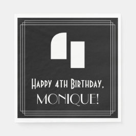 4e födelsedagen: Art Deco Inspired Titta "4" + Nam Pappersservett