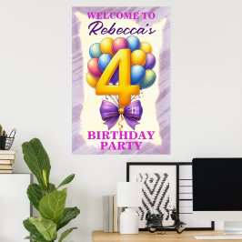 4e födelsedagen-ballontema poster