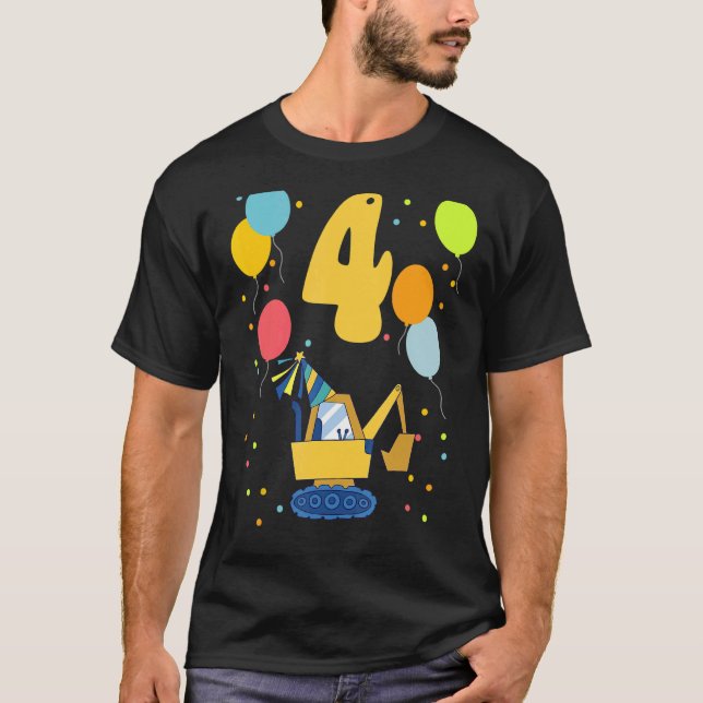 4e födelsedagen Barns födelsedag fjärde födelsedag T Shirt (Framsida)