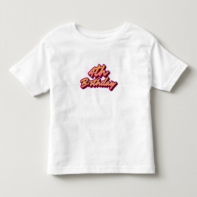 4e födelsedagen Barns födelsedag T Shirt (Framsida)