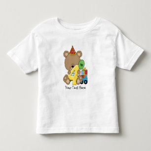 4e födelsedagen Bear Boy (anpassadet) T Shirt