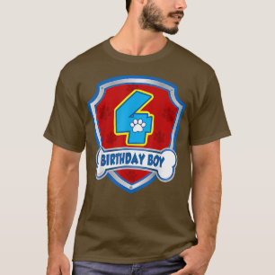4e födelsedagen Boy 4 Years Hundar Älskare Kid T Shirt