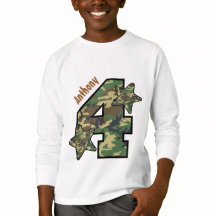 4e födelsedagen Boy Camo och Stars eget namn V01D
