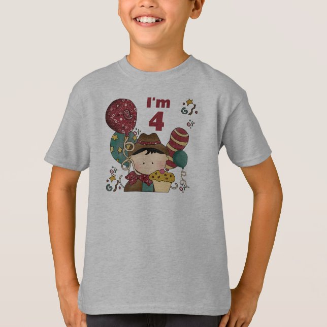 4e födelsedagen Cowboyt Tshirts och presenter (Framsida)