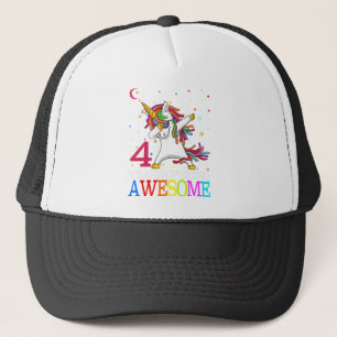 4e födelsedagen Dabbing Unicorn Party Gift Keps
