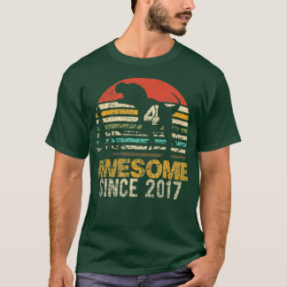 4e födelsedagen Dinosaur 4-åriga pojkbarn sedan de T Shirt