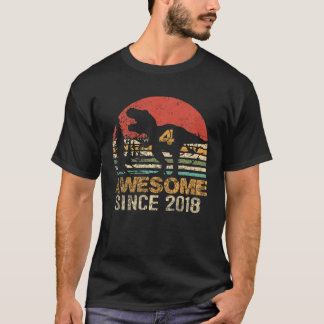 4e födelsedagen Dinosaur T Rex 4 år gammal Fantast Shirt