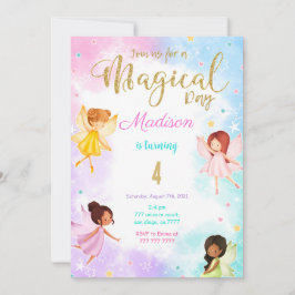 4e födelsedagen Fairy Party Inbjudningar