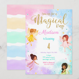 4e födelsedagen Fairy Party Inbjudningar