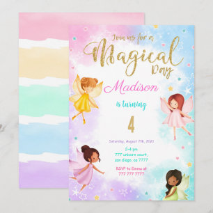 4e födelsedagen Fairy Party Inbjudningar
