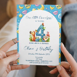 4e födelsedagen Fairy Tale Cute illustration Party Inbjudningar