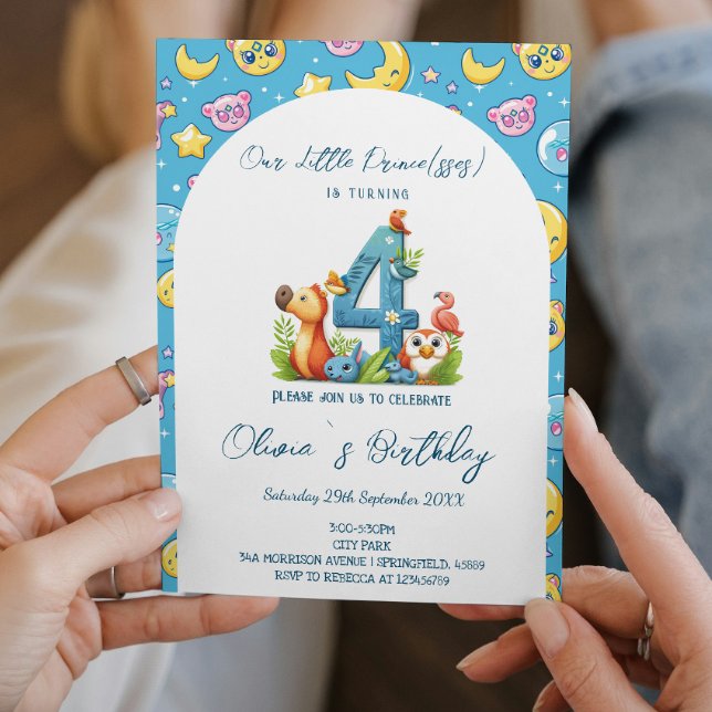 4e födelsedagen Fairy Tale Cute illustration Party Inbjudningar (Skapare uppladdad)