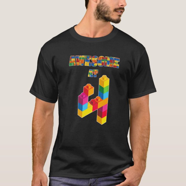 4e födelsedagen Fantastisk vid 4 års gammal blockb T Shirt (Framsida)