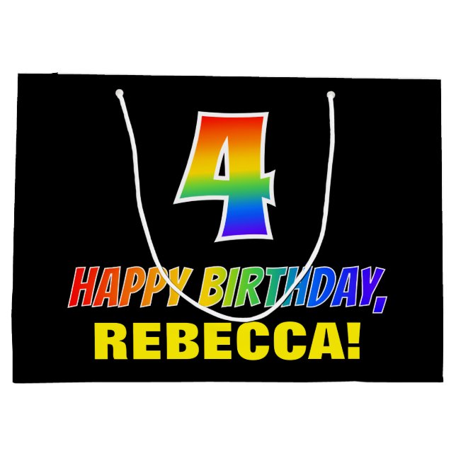 4e födelsedagen: Fet, Roligt, Enkel, Regnbåge 4 (Baksidan)