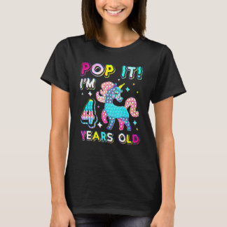 4e födelsedagen Fidget Leksak Pop it Birthday Girl T Shirt