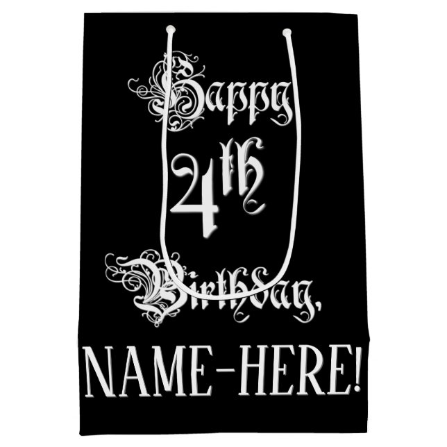 4e födelsedagen: Finare, Elegant, skript + anpassa (Baksidan)