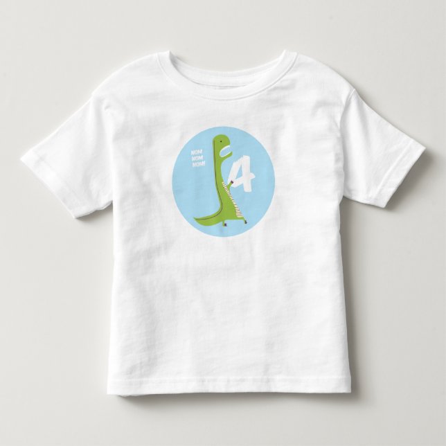 4e födelsedagen för skjorta | för T-Rex T-shirt (Framsida)
