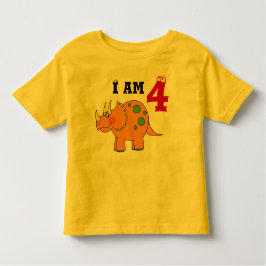 4e födelsedagen-gåva, dinosauurtriceratops tee