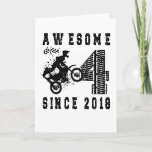 4e födelsedagen Gift Dirt Bike Boy Born 2018 Kort
