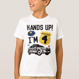4e födelsedagen Gift-polis 4 år gammal pojke T Shirt