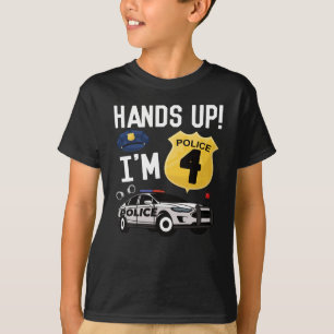 4e födelsedagen Gift-polis 4 år gammal pojke T Shirt