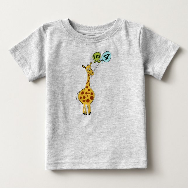 4e födelsedagen Giraffe Tröja (Framsida)