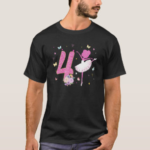 4e födelsedagen Girl Outfit Ballerina Dancer Balle T Shirt