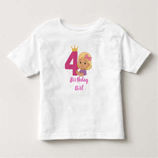 4e födelsedagen Girl Småbarn Bra Jersey T-Shirt