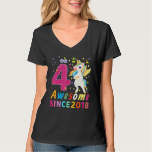 4e födelsedagen Girl Unicorn Party 4 Years T Shirt