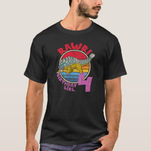 4e födelsedagen i Rawr! Ankylosaurus I Family Mors T Shirt