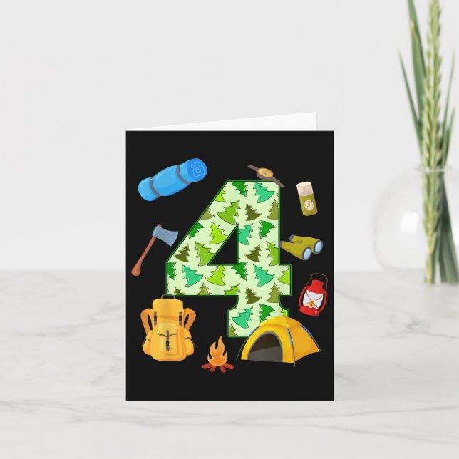 4e födelsedagen-kampanjtema 4-årsjubileum kort (Framsida)