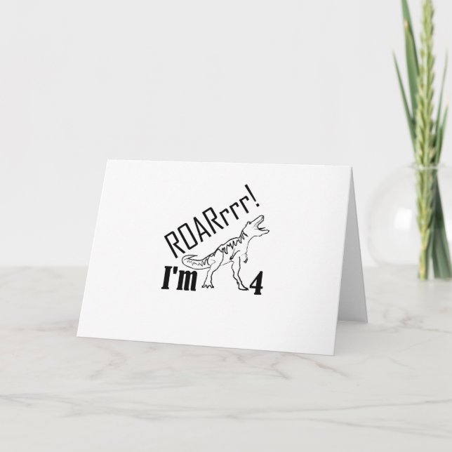 4e födelsedagen Kids Dinosaur Gift i fyra år Kort (Framsida)