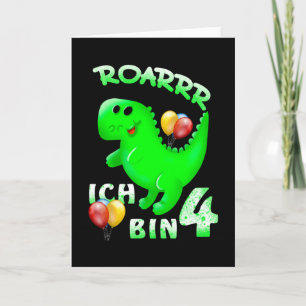 4e födelsedagen Kids Dinosaur Kort