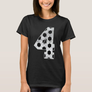 4e födelsedagen Party, fyra fyraåriga fotbollsdags T Shirt