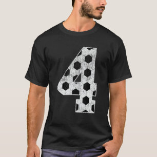 4e födelsedagen Party, fyra fyraåriga fotbollsdags T Shirt