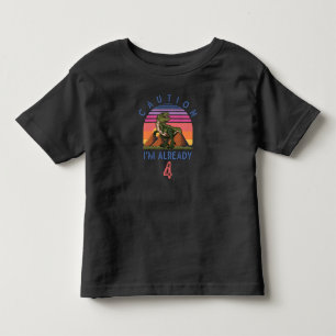 4e födelsedagen pojke Dino Trex Dinosaur 4 år T Shirt