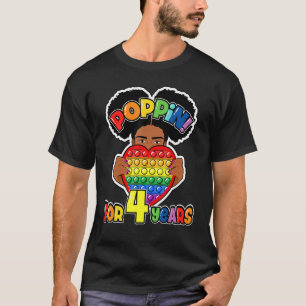 4e födelsedagen Pop IT Fidget African American Kid T Shirt