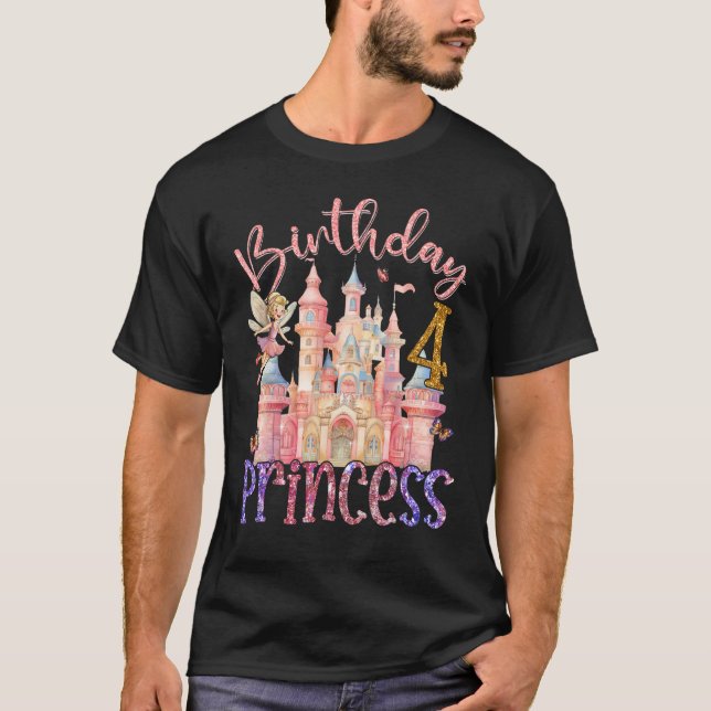 4e födelsedagen Princess Fairy 4 Years Old Fairyta T Shirt (Framsida)