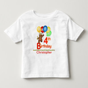 4e födelsedagen Regal Teddy Beary-eget namn T-shirt