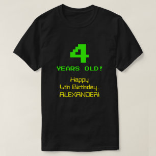 4e födelsedagen: Roligt, 8-bitars utseende, Nerdy/ T Shirt