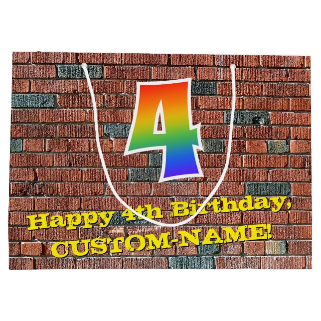 4e födelsedagen: Roligt, Graffiti-Inspired Rainbow (Baksidan)