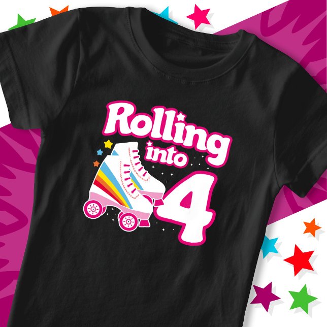 4e födelsedagen Roller Skatt 4 år gammalt Skate T Shirt (Skapare uppladdad)
