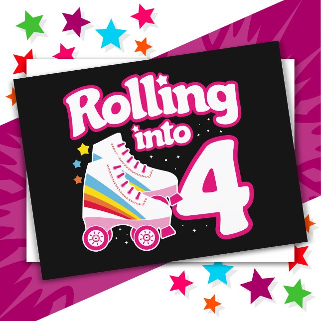 4e födelsedagen Roller Skatt 4 år gammalt Skate Vykort (Skapare uppladdad)