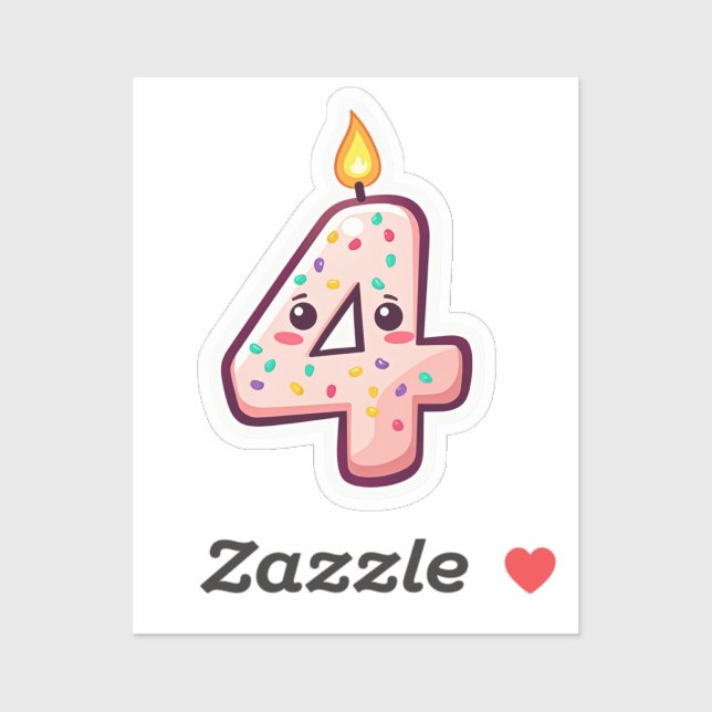 4e födelsedagen Sticker Klistermärken (Ark)