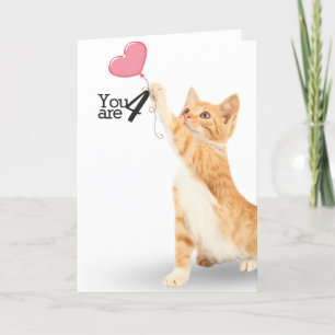 4e födelsedagen tabby katt kort