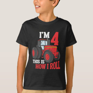 4e födelsedagen-traktorns kärleksfulla fyråriga t shirt