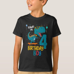 4e födelsedagen Trex pojke 4 år T Shirt