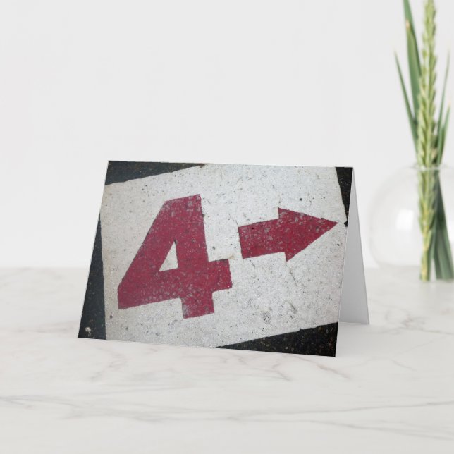 4e födelsedagen undertecknar kort (Framsida)