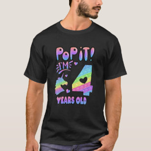 4e födelsedagen Unicorn Fidget Pop it Birthday Gir T Shirt